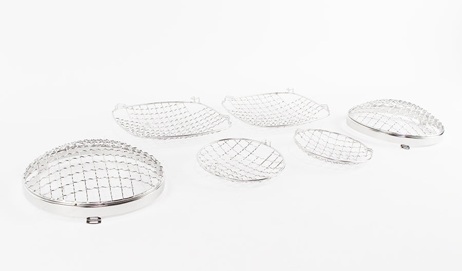 Kentrol 30465 Jeep CJ Wire Mesh Guard Set 6 Pieces 76-86 CJ Polished Silver Kentrol - Truck Part Superstore