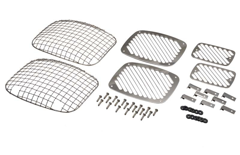 Kentrol 30467 Jeep YJ Billet and Wire Mesh Set 6 Pieces 87-95 Wrangler TJ Polished Silver Kentrol - Truck Part Superstore
