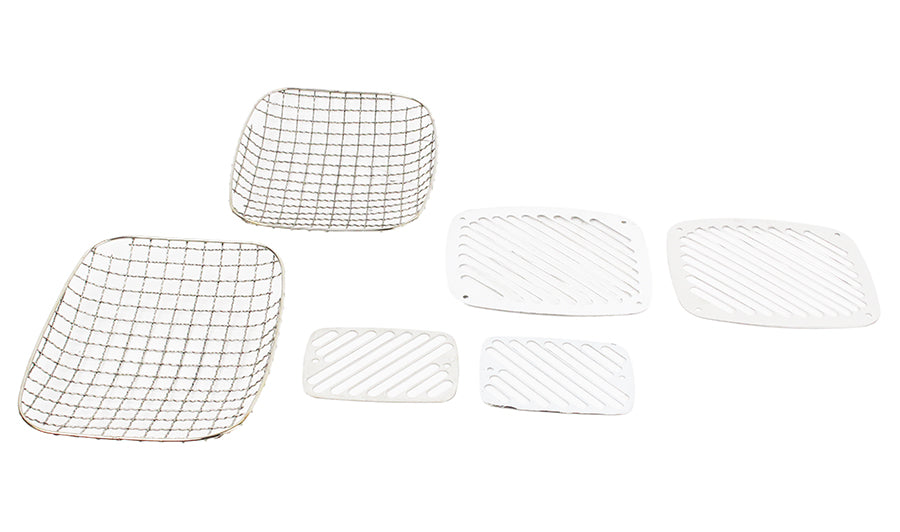 Kentrol 30467 Jeep YJ Billet and Wire Mesh Set 6 Pieces 87-95 Wrangler TJ Polished Silver Kentrol - Truck Part Superstore