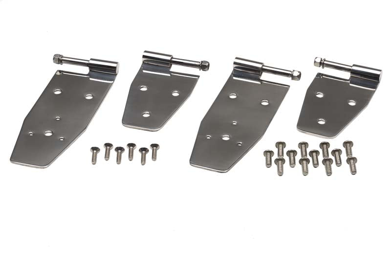 Kentrol 30469 Jeep YJ Hardtop Door Hinge Set 4 Pieces 94-95 Wrangler YJ Polished Silver Kentrol - Truck Part Superstore