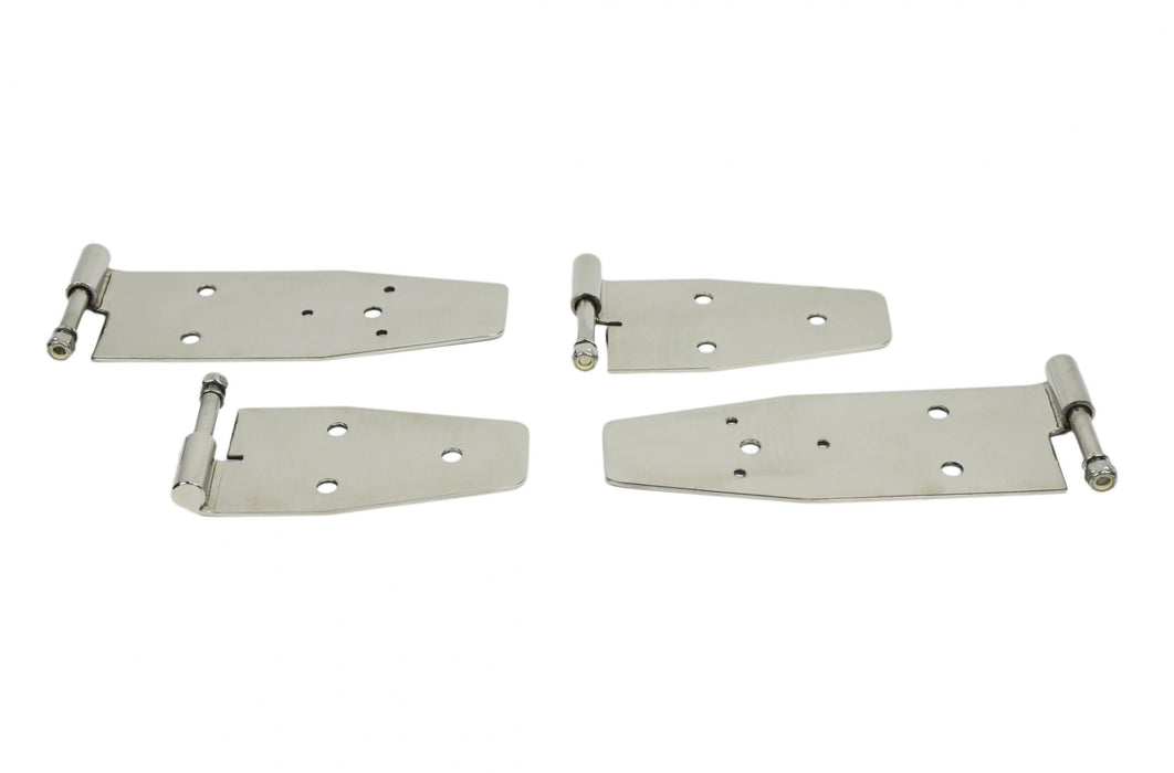 Kentrol 30469 Jeep YJ Hardtop Door Hinge Set 4 Pieces 94-95 Wrangler YJ Polished Silver Kentrol - Truck Part Superstore