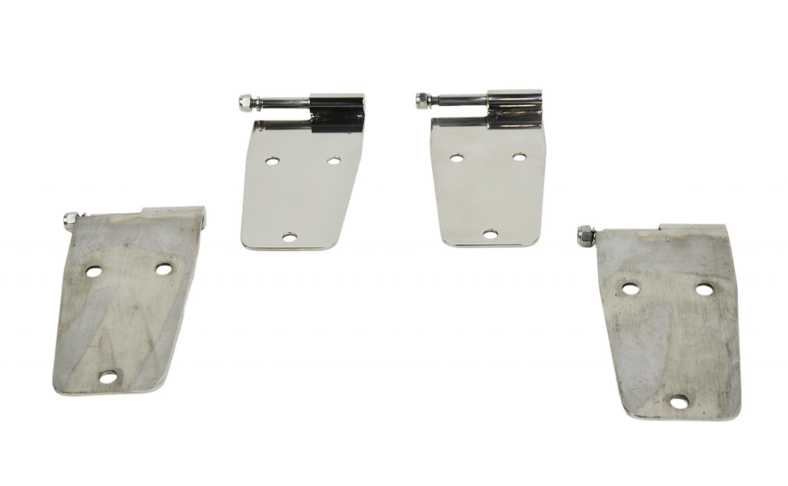 Kentrol 30474 Jeep CJ/YJ Hardtop Door Hinge Set Without Mirror Holes 4 Pieces 76-93 CJ and Wrangler YJ Polished Silver Kentrol - Truck Part Superstore