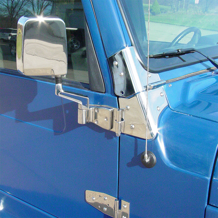 Kentrol 30477 Jeep TJ Windshield Hinge Pair 97-06 Wrangler TJ Polished Silver Kentrol - Truck Part Superstore