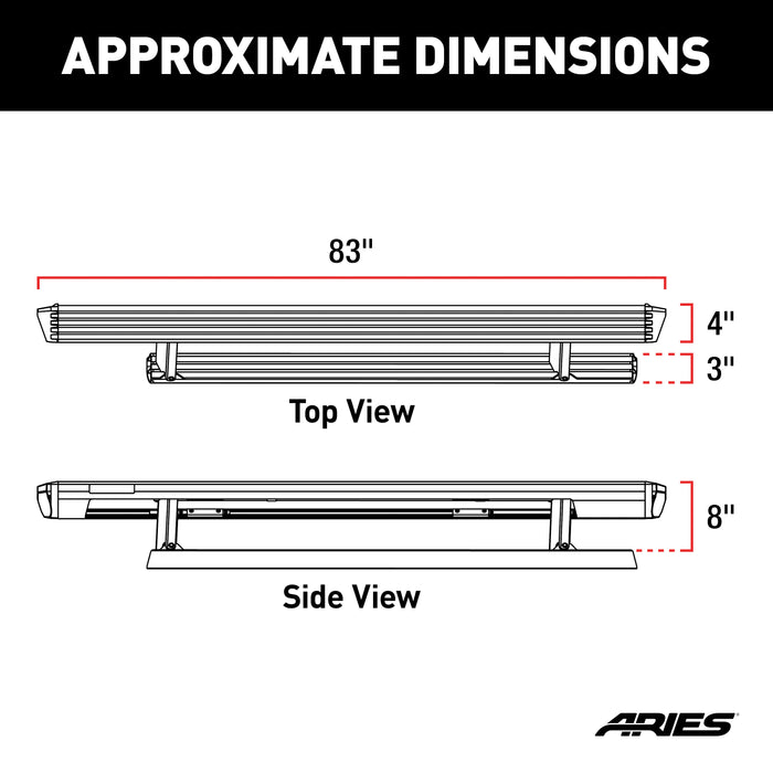 ARIES 3048314 ActionTrac 87.6in. Powered Running Boards; Select Ram 1500 Crew Cab - Truck Part Superstore