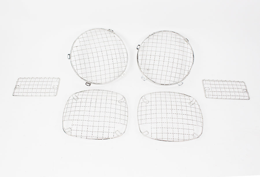 Kentrol 30488 Jeep TJ Wire Mesh Guard Set 6 Pieces 97-06 Wrangler TJ Polished Silver Kentrol - Truck Part Superstore