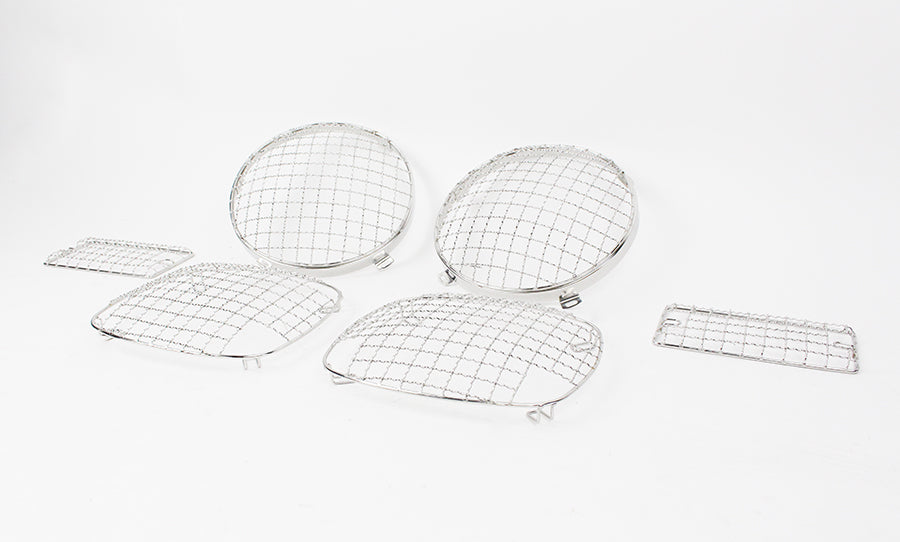 Kentrol 30488 Jeep TJ Wire Mesh Guard Set 6 Pieces 97-06 Wrangler TJ Polished Silver Kentrol - Truck Part Superstore