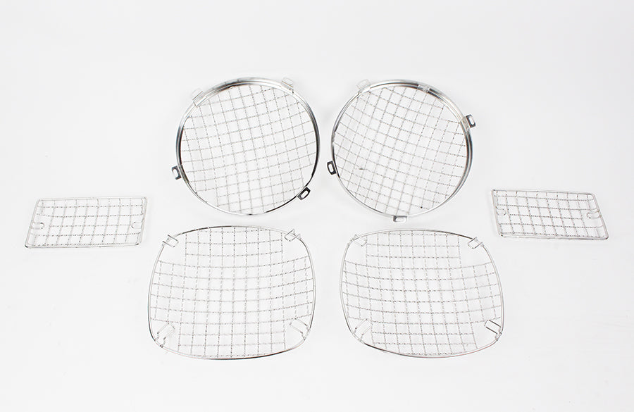Kentrol 30488 Jeep TJ Wire Mesh Guard Set 6 Pieces 97-06 Wrangler TJ Polished Silver Kentrol - Truck Part Superstore