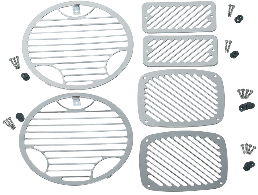 Kentrol 30493 Jeep TJ Billet Style Light Kit 6 Pieces 97-06 Wrangler TJ Polished Silver Kentrol - Truck Part Superstore
