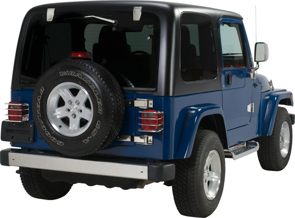 Kentrol 30497 JEEP CJ/YJ/TJ Taillight Guard Pair 76-06 CJ Wrangler YJ/TJ Polished Silver Kentrol - Truck Part Superstore
