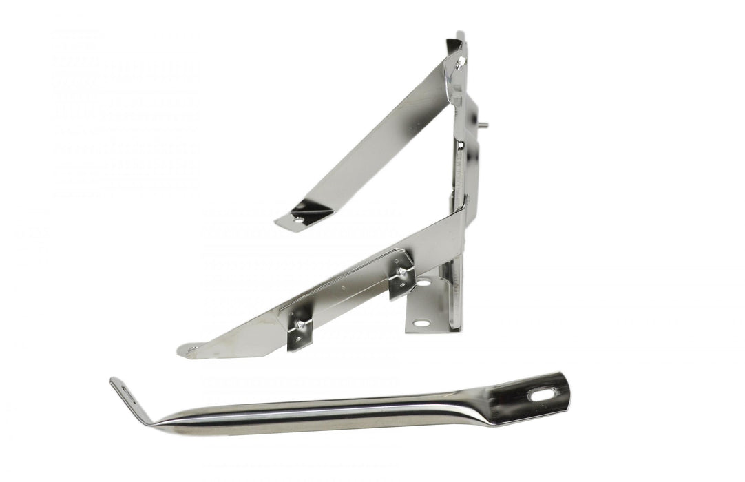 Kentrol 30498 Jeep CJ Battery Tray with support arm 76-86 CJ Polished Silver Kentrol - Truck Part Superstore