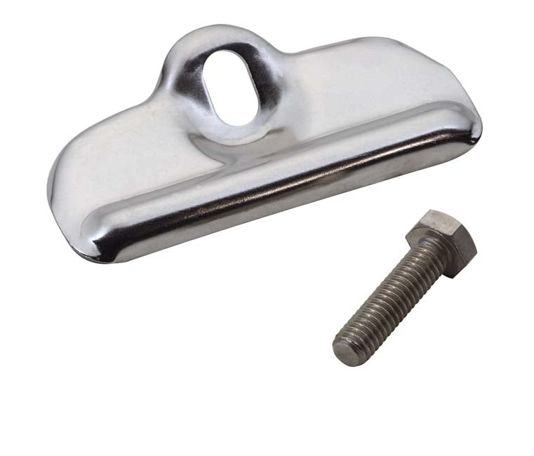 Kentrol 30499 Jeep CJ Battery Tray Clamp 76-86 CJ Polished Silver Kentrol - Truck Part Superstore