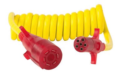 Husky Towing 30501 7 RV Blade To 6 Pole Round 8 Foot Stretch Flex-Coil (TM) Without Trailer Socket - Truck Part Superstore