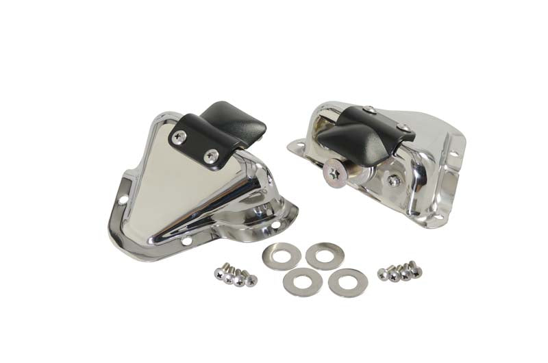 Kentrol 30513 Jeep CJ/YJ Interior Door Latch Brackets Pair 81-95 CJ and Wrangler YJ Polished Silver Kentrol - Truck Part Superstore