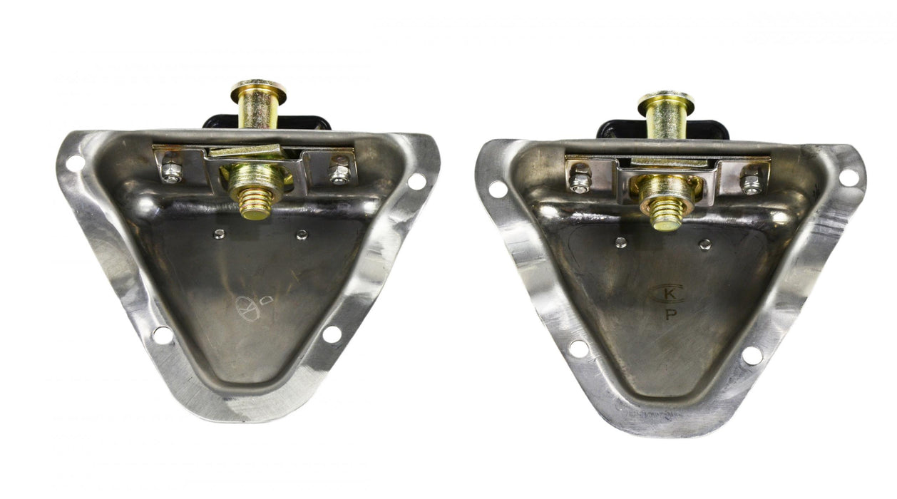 Kentrol 30513 Jeep CJ/YJ Interior Door Latch Brackets Pair 81-95 CJ and Wrangler YJ Polished Silver Kentrol - Truck Part Superstore