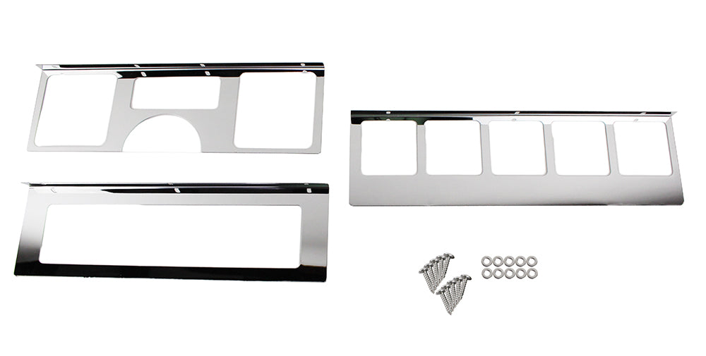 Kentrol 30519 Jeep YJ Dash Overlay Set (3 pieces) 87-95 Wrangler TJ Polished Silver Kentrol - Truck Part Superstore
