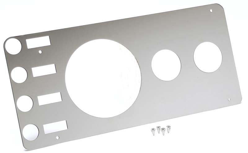 Kentrol 30521 Jeep CJ Gauge Cover Without Radio Opening 76-86 CJ Polished Silver Kentrol - Truck Part Superstore