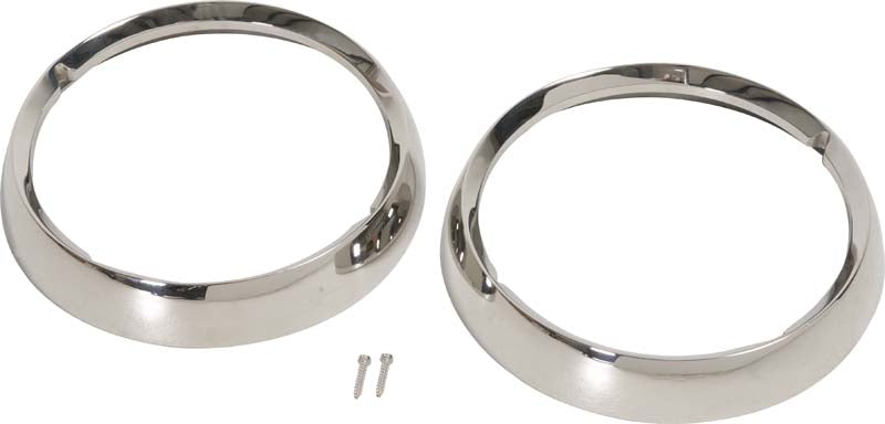 Kentrol 30537 Jeep CJ Headlight Bezels Pair 72-86 CJ Polished Silver Kentrol - Truck Part Superstore