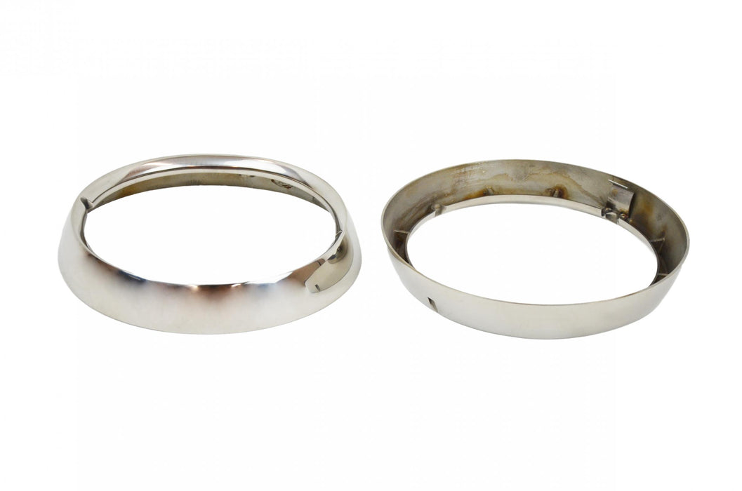 Kentrol 30537 Jeep CJ Headlight Bezels Pair 72-86 CJ Polished Silver Kentrol - Truck Part Superstore