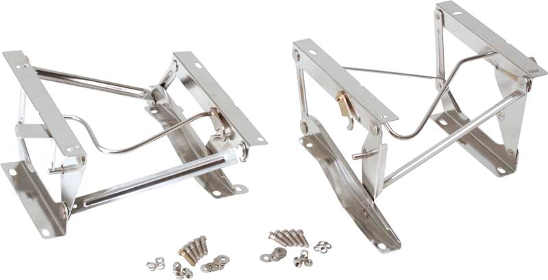 Kentrol 30552 Jeep CJ/YJ Seat Pedestals Pair 76-90 CJ and Wrangler YJ Polished Silver Kentrol - Truck Part Superstore