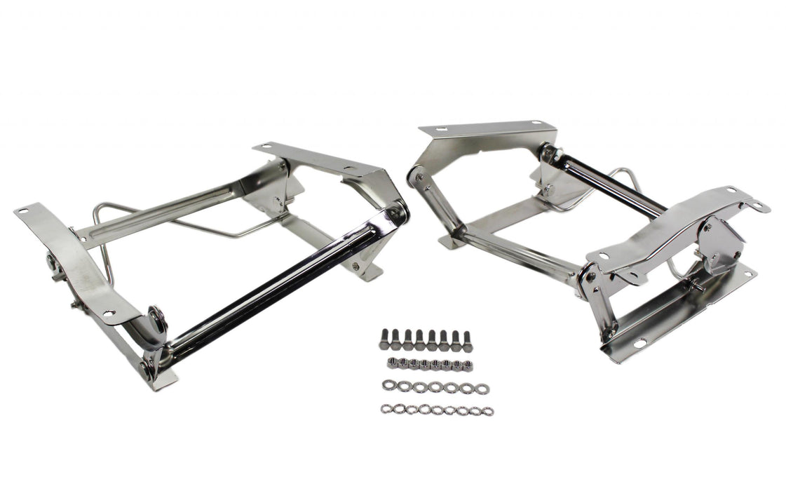 Kentrol 30552 Jeep CJ/YJ Seat Pedestals Pair 76-90 CJ and Wrangler YJ Polished Silver Kentrol - Truck Part Superstore