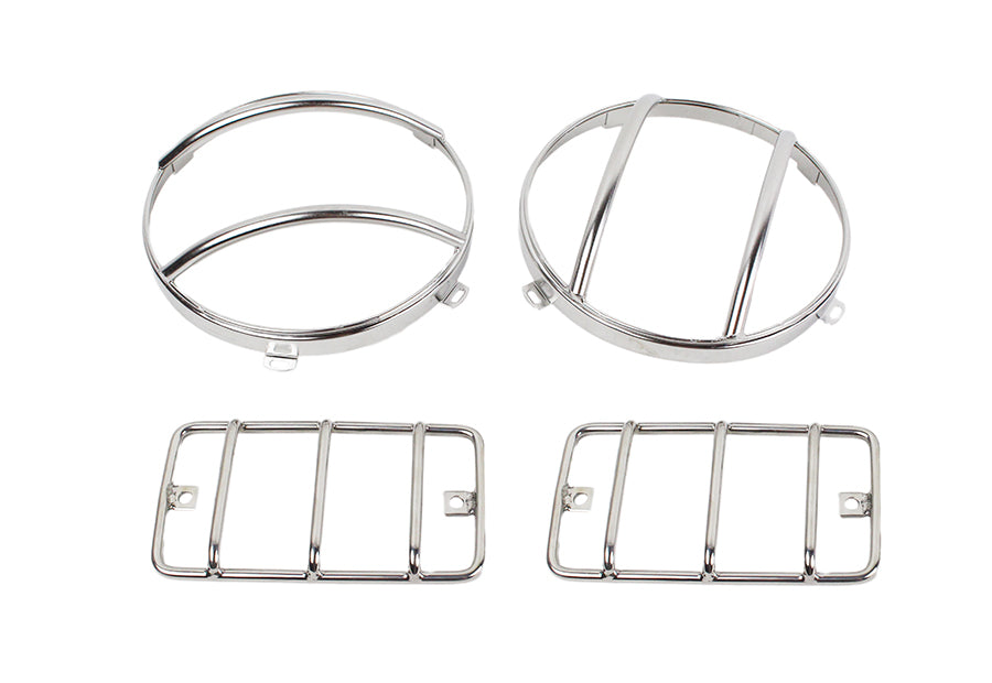 Kentrol 30557 Jeep TJ Euro Light Guard Set 4 Pieces 97-06 Wrangler TJ Polished Silver Kentrol - Truck Part Superstore