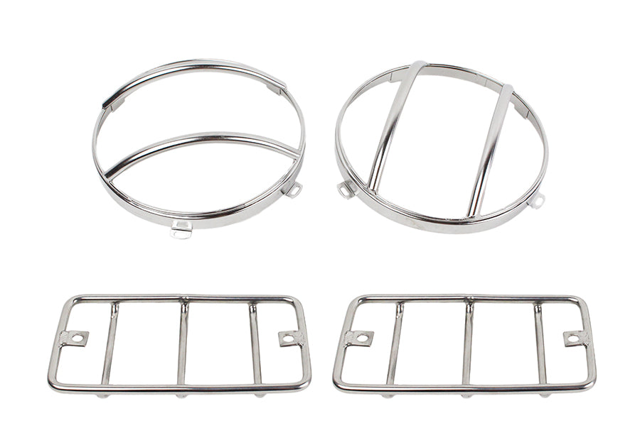 Kentrol 30557 Jeep TJ Euro Light Guard Set 4 Pieces 97-06 Wrangler TJ Polished Silver Kentrol - Truck Part Superstore