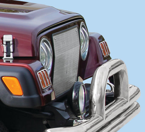 Kentrol 30557 Jeep TJ Euro Light Guard Set 4 Pieces 97-06 Wrangler TJ Polished Silver Kentrol - Truck Part Superstore