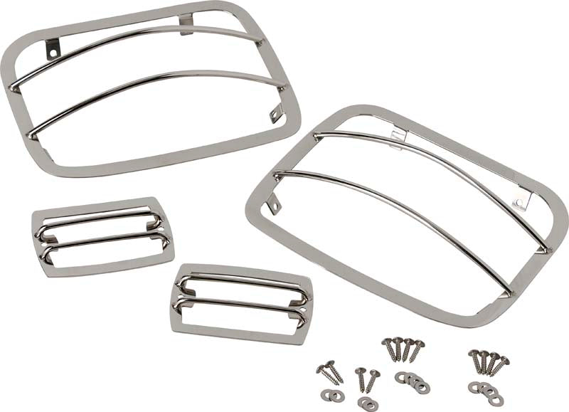 Kentrol 30558 Jeep YJ Light Guard Set 4 Pieces 87-95 Wrangler TJ Polished Silver Kentrol - Truck Part Superstore