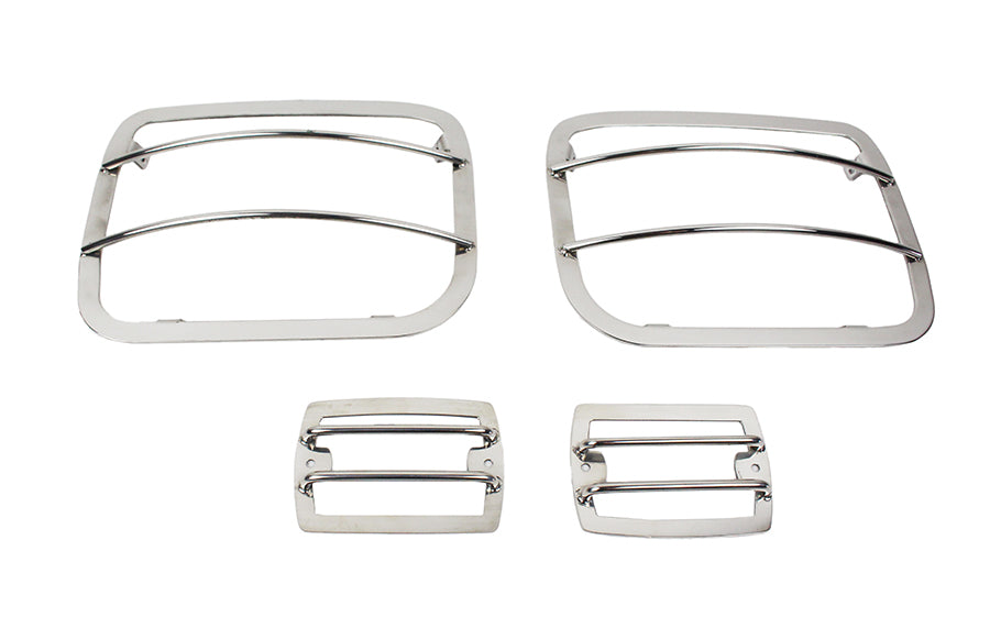 Kentrol 30558 Jeep YJ Light Guard Set 4 Pieces 87-95 Wrangler TJ Polished Silver Kentrol - Truck Part Superstore