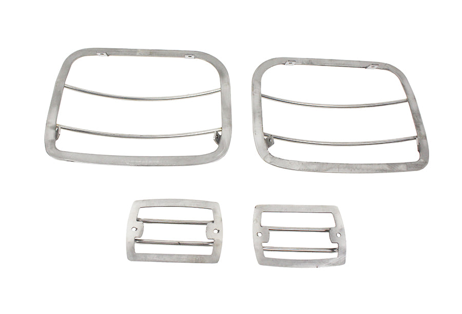 Kentrol 30558 Jeep YJ Light Guard Set 4 Pieces 87-95 Wrangler TJ Polished Silver Kentrol - Truck Part Superstore