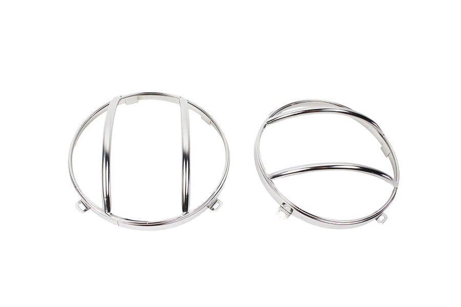 Kentrol 30573 Jeep JK Euro Headlight Guards Pair  07-18 Wrangler JK Polished Silver Kentrol - Truck Part Superstore