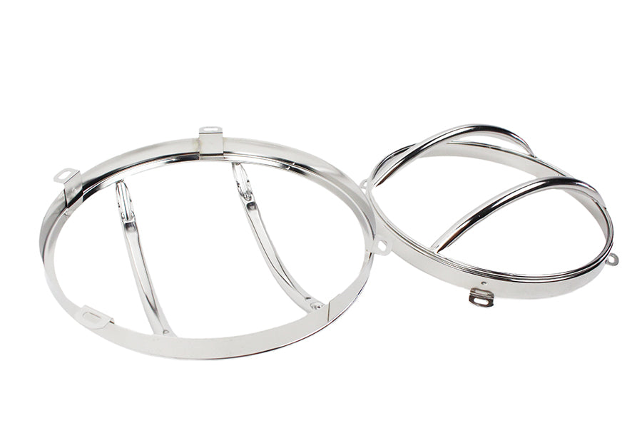 Kentrol 30573 Jeep JK Euro Headlight Guards Pair  07-18 Wrangler JK Polished Silver Kentrol - Truck Part Superstore