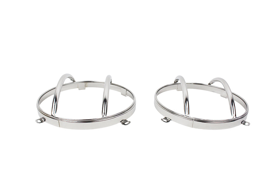 Kentrol 30573 Jeep JK Euro Headlight Guards Pair  07-18 Wrangler JK Polished Silver Kentrol - Truck Part Superstore