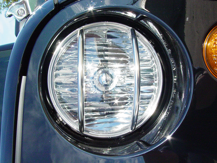 Kentrol 30573 Jeep JK Euro Headlight Guards Pair  07-18 Wrangler JK Polished Silver Kentrol - Truck Part Superstore