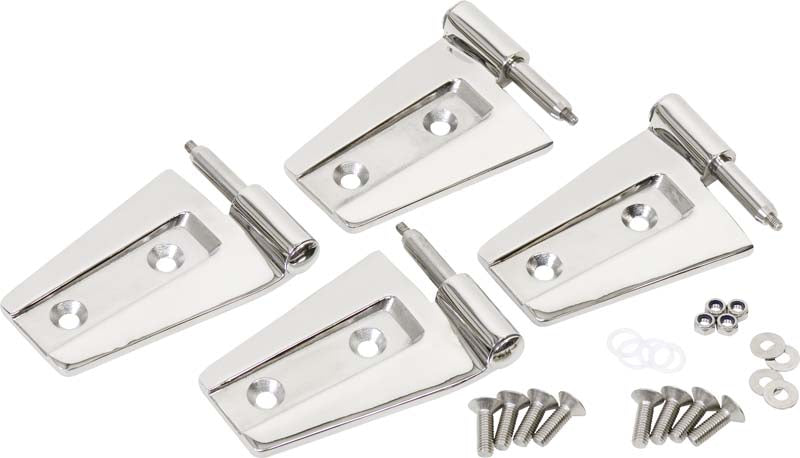 Kentrol 30575 Jeep JK Door Hinge Set 4 Pieces 2 Door 07-18 Wrangler JK Polished Silver Kentrol - Truck Part Superstore