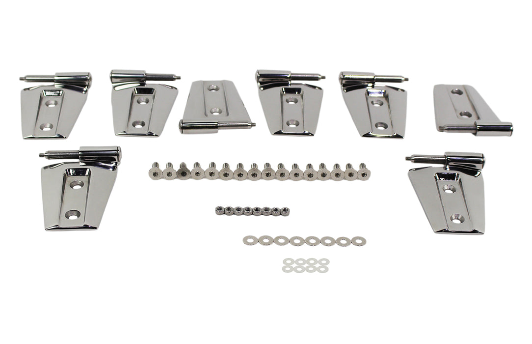 Kentrol 30576 Jeep JK Door Hinge Set 8 Pieces 4 Door 07-18 Wrangler JK Polished Silver Kentrol - Truck Part Superstore