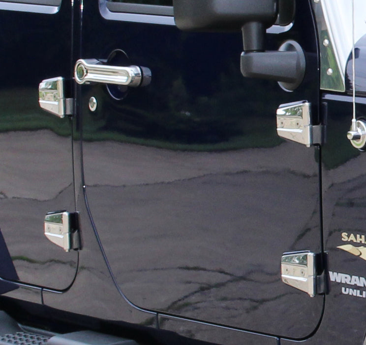 Kentrol 30576 Jeep JK Door Hinge Set 8 Pieces 4 Door 07-18 Wrangler JK Polished Silver Kentrol - Truck Part Superstore