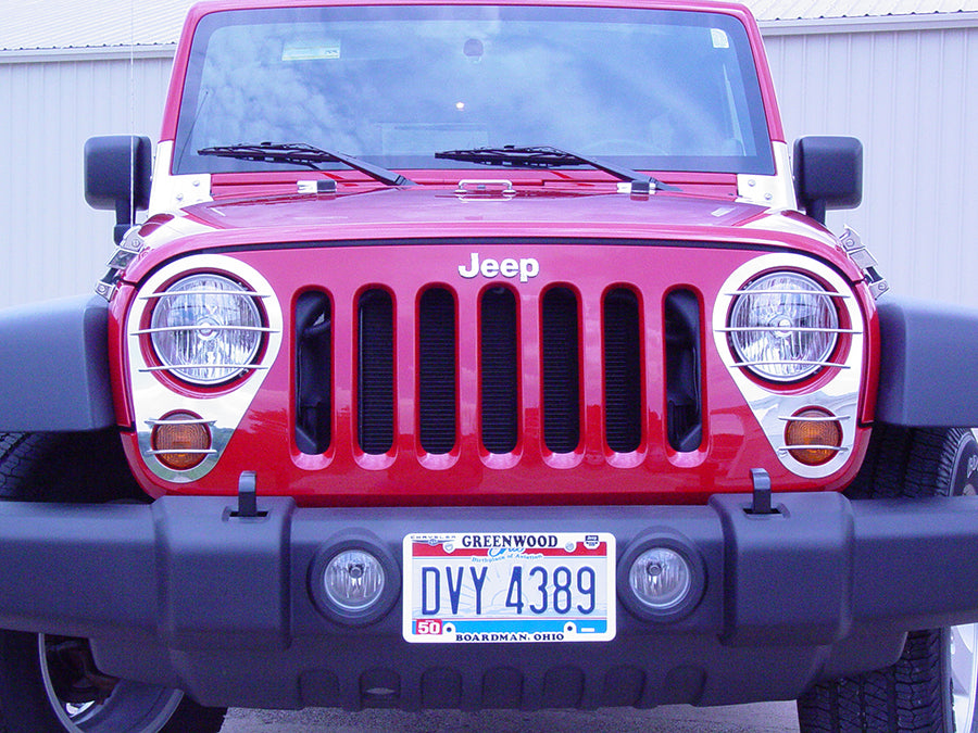 Kentrol 30579 Jeep JK Headlight Guards Pair 07-18 Wrangler JK Polished Silver Kentrol - Truck Part Superstore