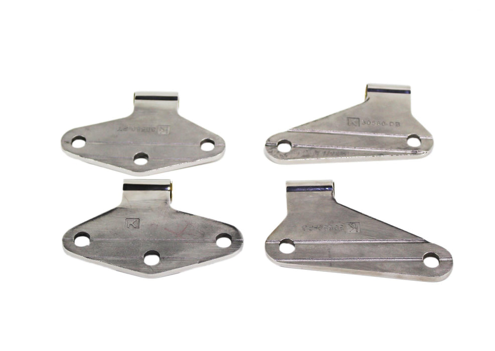 Kentrol 30580 Jeep JK Body Door Hinge Set 4 Pieces 2 Door 07-18 Wrangler JK Polished Silver Kentrol - Truck Part Superstore