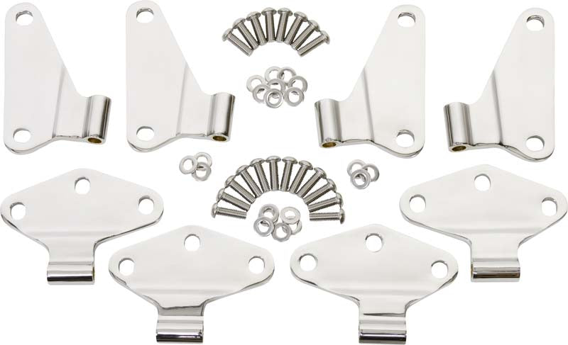 Kentrol 30581 Jeep JK Body Door Hinge Set 8 Pieces 4 Door 07-18 Wrangler JK Polished Silver Kentrol - Truck Part Superstore