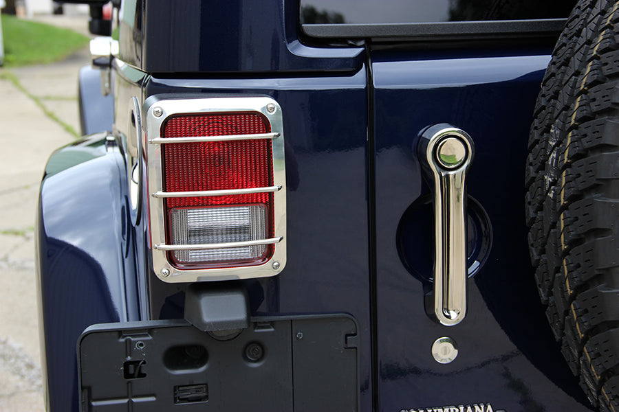Kentrol 30582 Jeep JK Taillight Guard Pair 07-18 Wrangler JK Polished Silver Kentrol - Truck Part Superstore