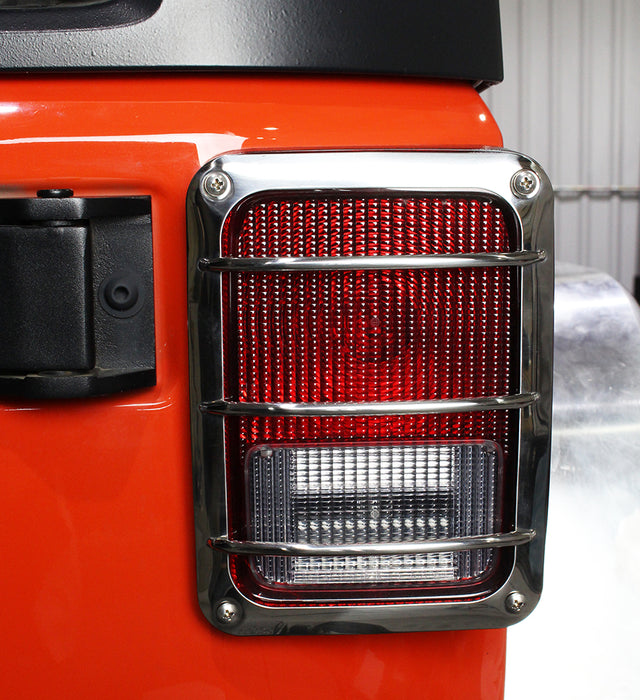 Kentrol 30582 Jeep JK Taillight Guard Pair 07-18 Wrangler JK Polished Silver Kentrol - Truck Part Superstore