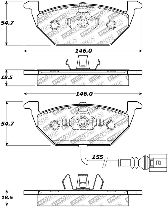 StopTech 305.07681 StopTech Street Select Brake Pads with Hardware - Truck Part Superstore