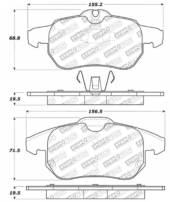 StopTech 305.09722 StopTech Street Select Brake Pads with Hardware - Truck Part Superstore