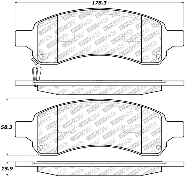 StopTech 305.11691 StopTech Street Select Brake Pads with Hardware - Truck Part Superstore