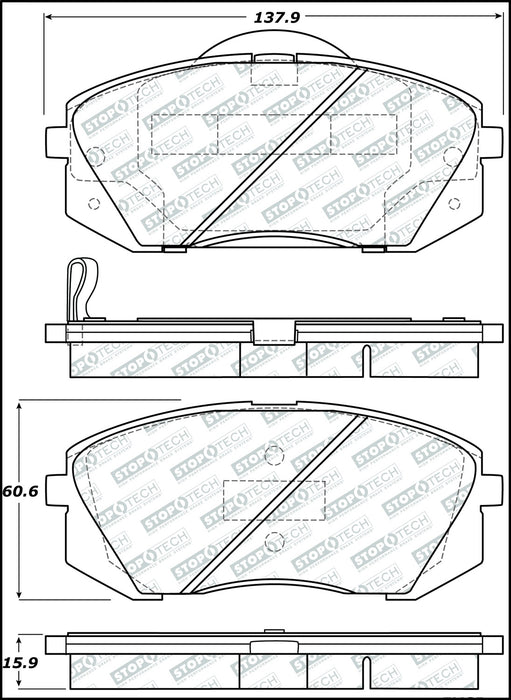 StopTech 305.12951 StopTech Street Select Brake Pads with Hardware - Truck Part Superstore