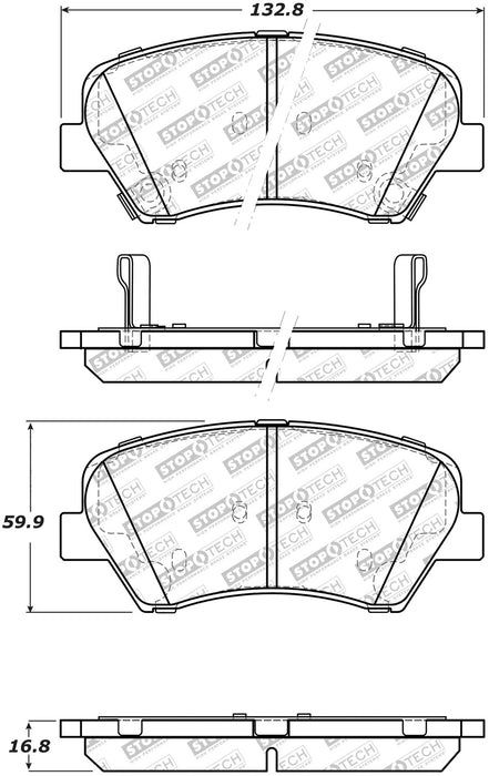 StopTech 305.15431 StopTech Street Select Brake Pads with Hardware - Truck Part Superstore
