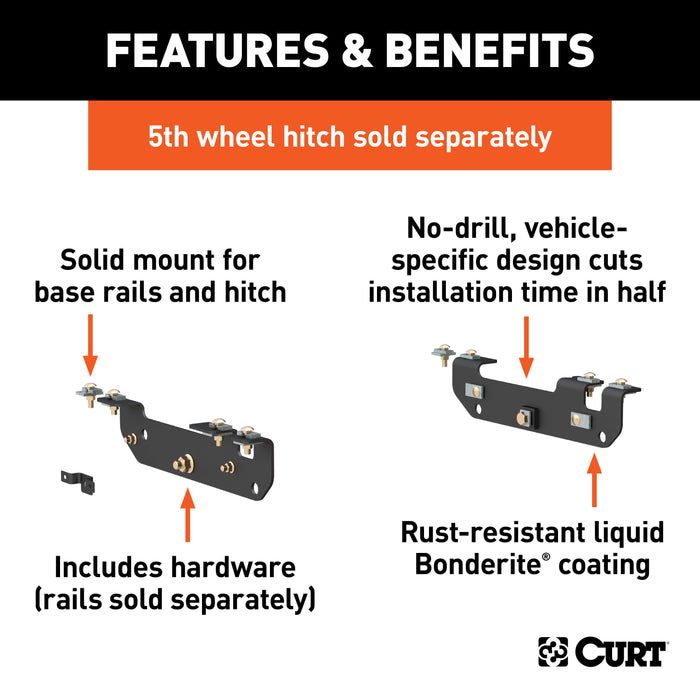 CURT 16424 Custom 5th Wheel Brackets; Select Ford F-250; F-350; F-450 Super Duty - Truck Part Superstore