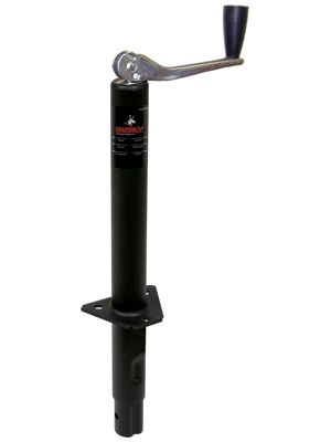 Husky Towing 30775 Man Top Wind Rnd A Frame Jack 2K Tong 2-1/4" Outside Dia Bolt-On or Weld-On Blak - Truck Part Superstore