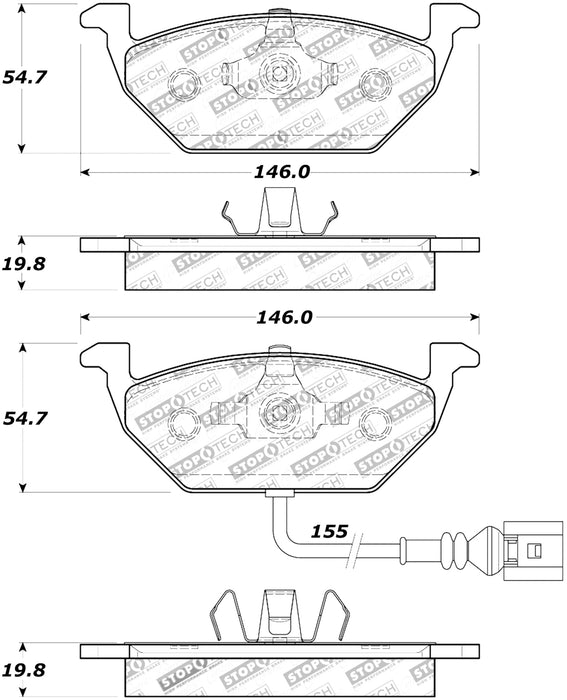 StopTech 308.07681 StopTech Street Brake Pads with Shims and Hardware - Truck Part Superstore
